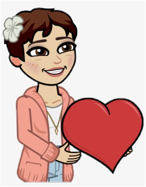 bitmoji hearts|brunette bitmoji.